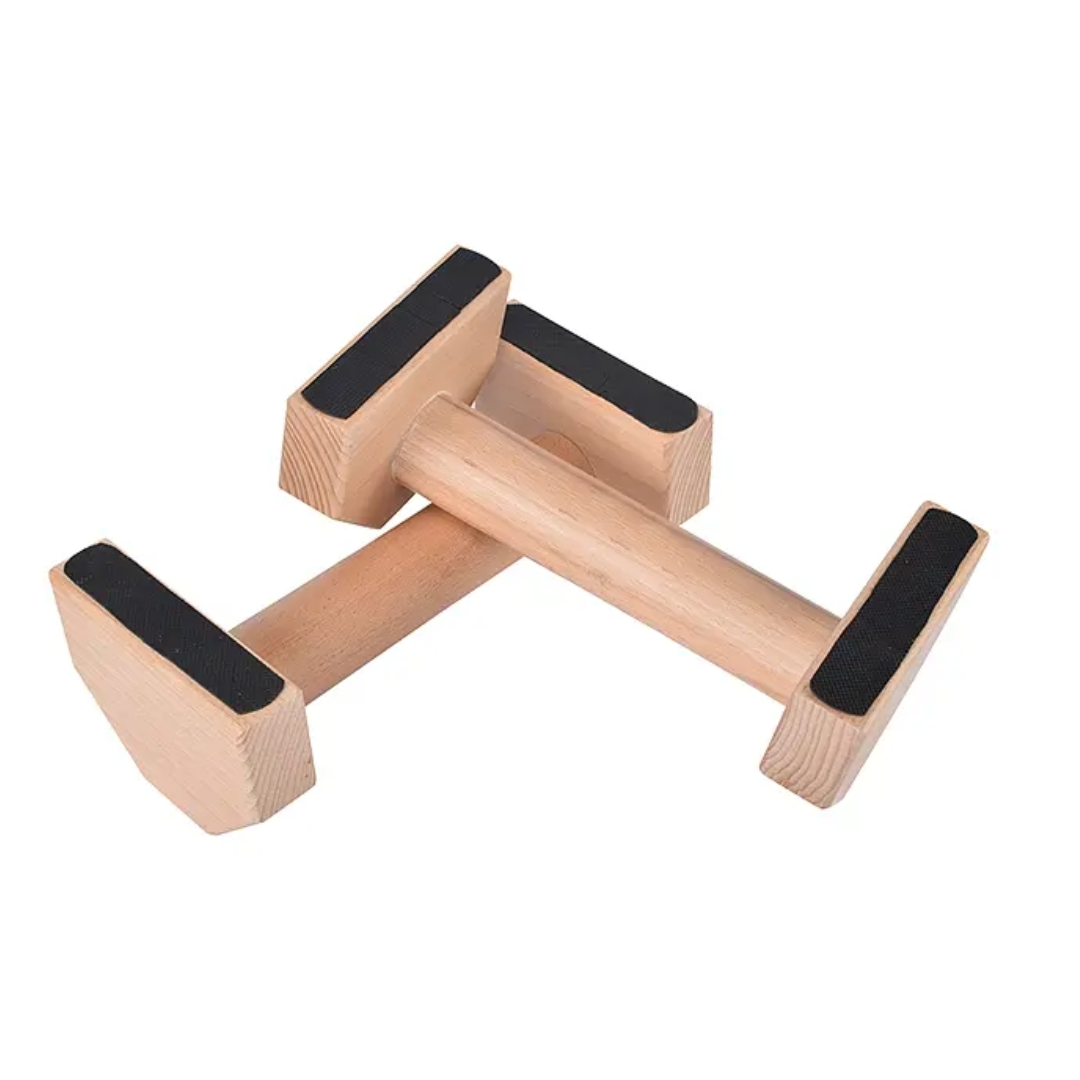 Handcrafted Solid Wood Parallettes Bars – 30CM Unique Natural Fitness Equipment