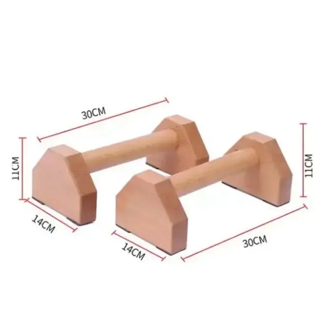 Handcrafted Solid Wood Parallettes Bars – 30CM Unique Natural Fitness Equipment