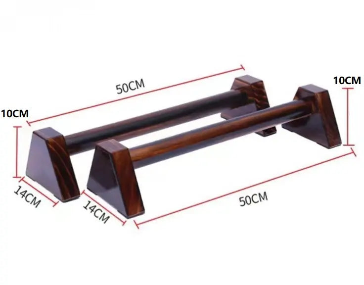 Handcrafted Solid Wood Parallettes Bars – 50CM | Unique Artisan Fitness Equipment