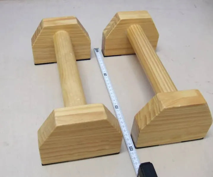 Handcrafted Solid Wood Parallettes Bars – 30CM Unique Natural Fitness Equipment