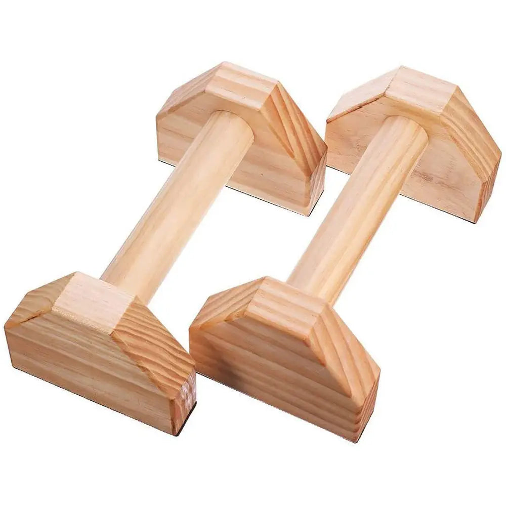 Handcrafted Solid Wood Parallettes Bars – 30CM Unique Natural Fitness Equipment