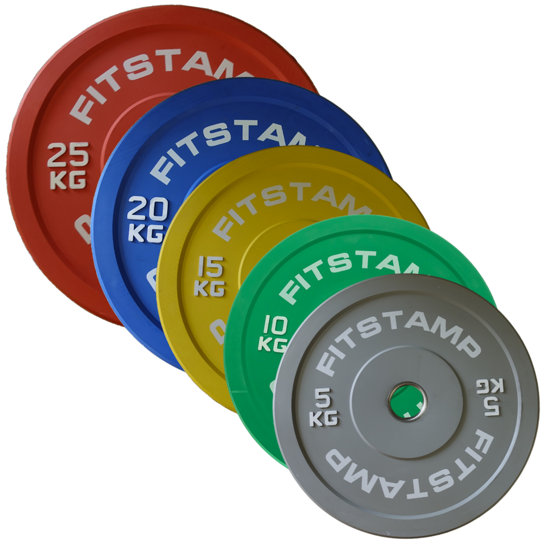 Colour Rubber 2" Olympic Bumper Plates Gym Weight Disc 5 10 15 20 25 KG