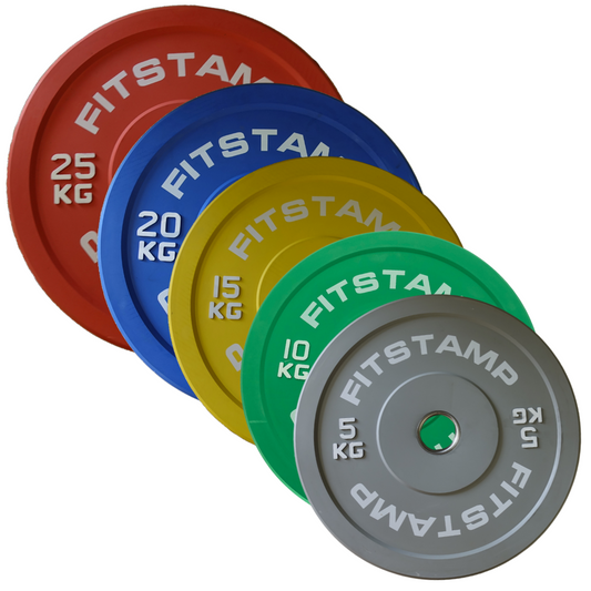 Colour Rubber 2" Olympic Bumper Plates Gym Weight Disc 5 10 15 20 25 KG