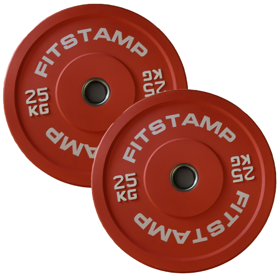 Colour Rubber 2" Olympic Bumper Plates Gym Weight Disc 5 10 15 20 25 KG