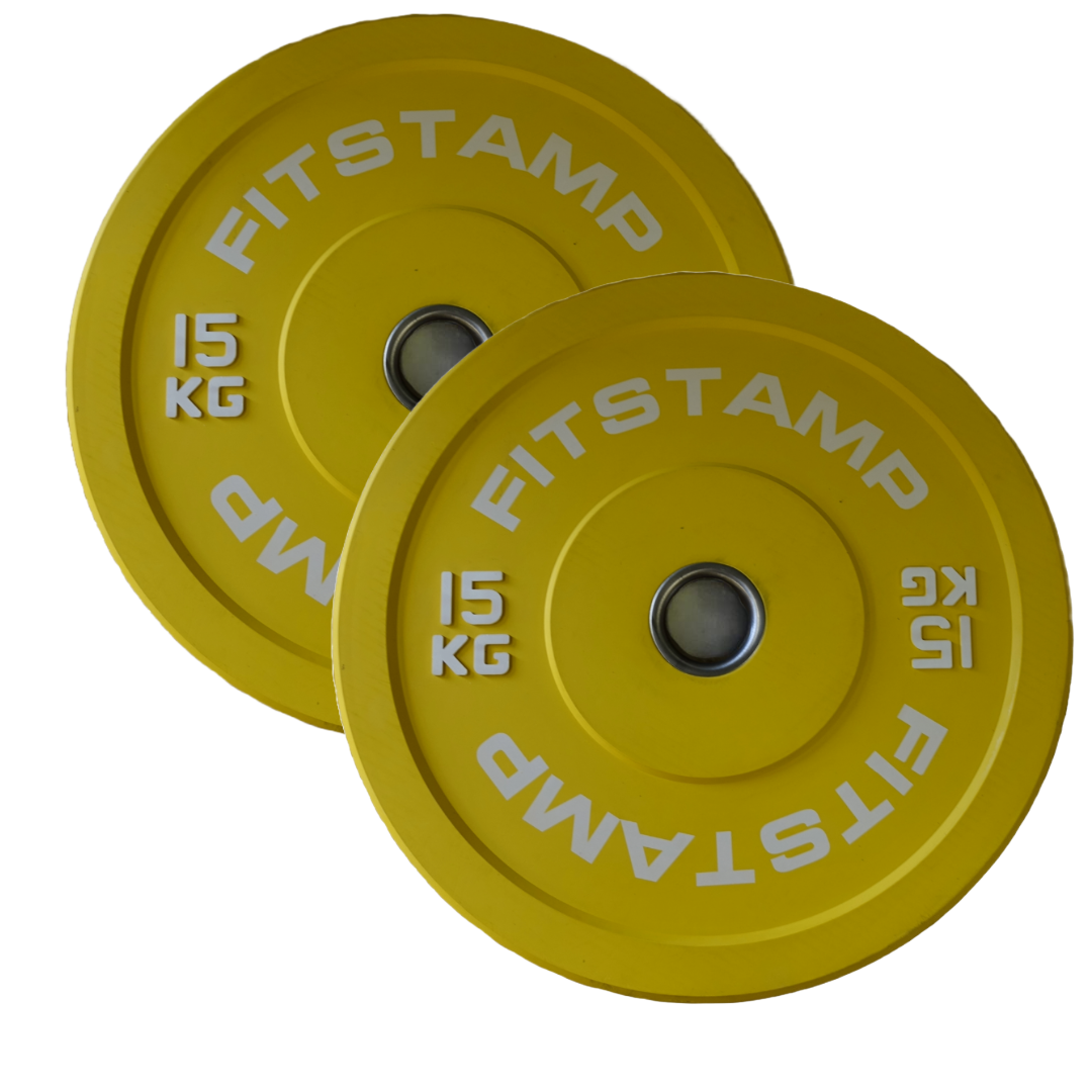 Colour Rubber 2" Olympic Bumper Plates Gym Weight Disc 5 10 15 20 25 KG